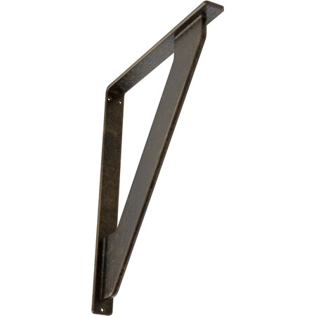 Traditional Wrought Iron Bracket, (Single Center Brace), Antiqued Pale Gold 1 1/2W X 12D X 15H
